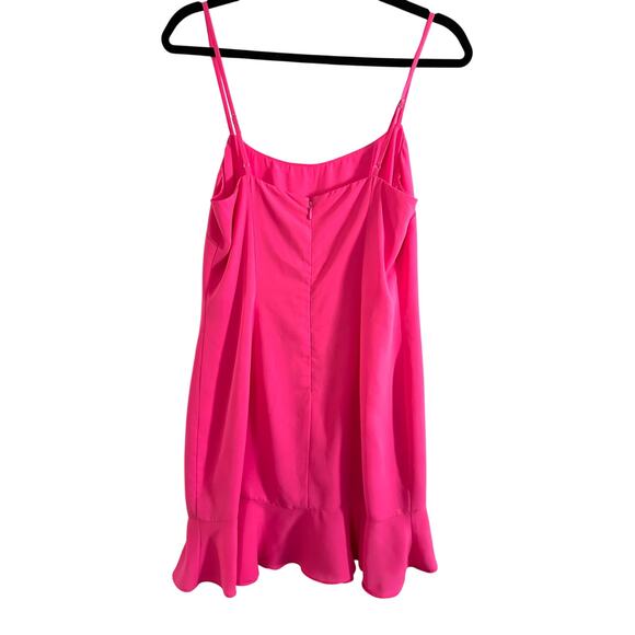 LOVERS + FRIENDS Revolve Teddy Mini Dress Bright Pink Barbie- Sz Medium - Picture 4 of 6